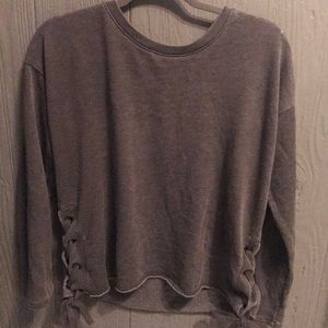Light grey crew neck sweatshirt